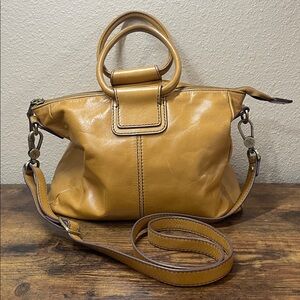 HOBO Sheila Medium Satchel Tan Gold Leather
